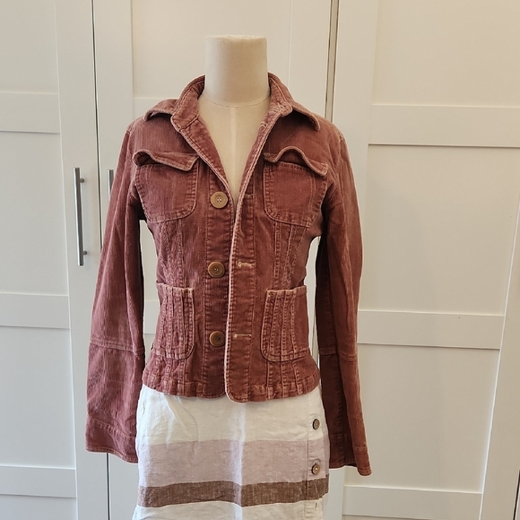 Urban Outfitters Tulle Women's Duaty Mauve Corduroy Jacket Size M EUC - Picture 2 of 7